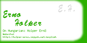 erno holper business card
