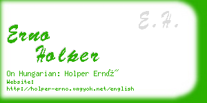 erno holper business card